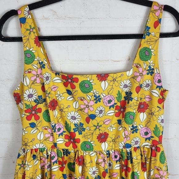 Boden Feminine Violet Floral Square Neck Pockets Midi Dress Honeycomb US 4P - Picture 6 of 12